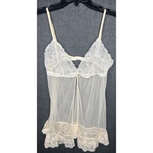 Victoria Secret Size Small Ivory Lace Chemsie Babydoll Night Dress